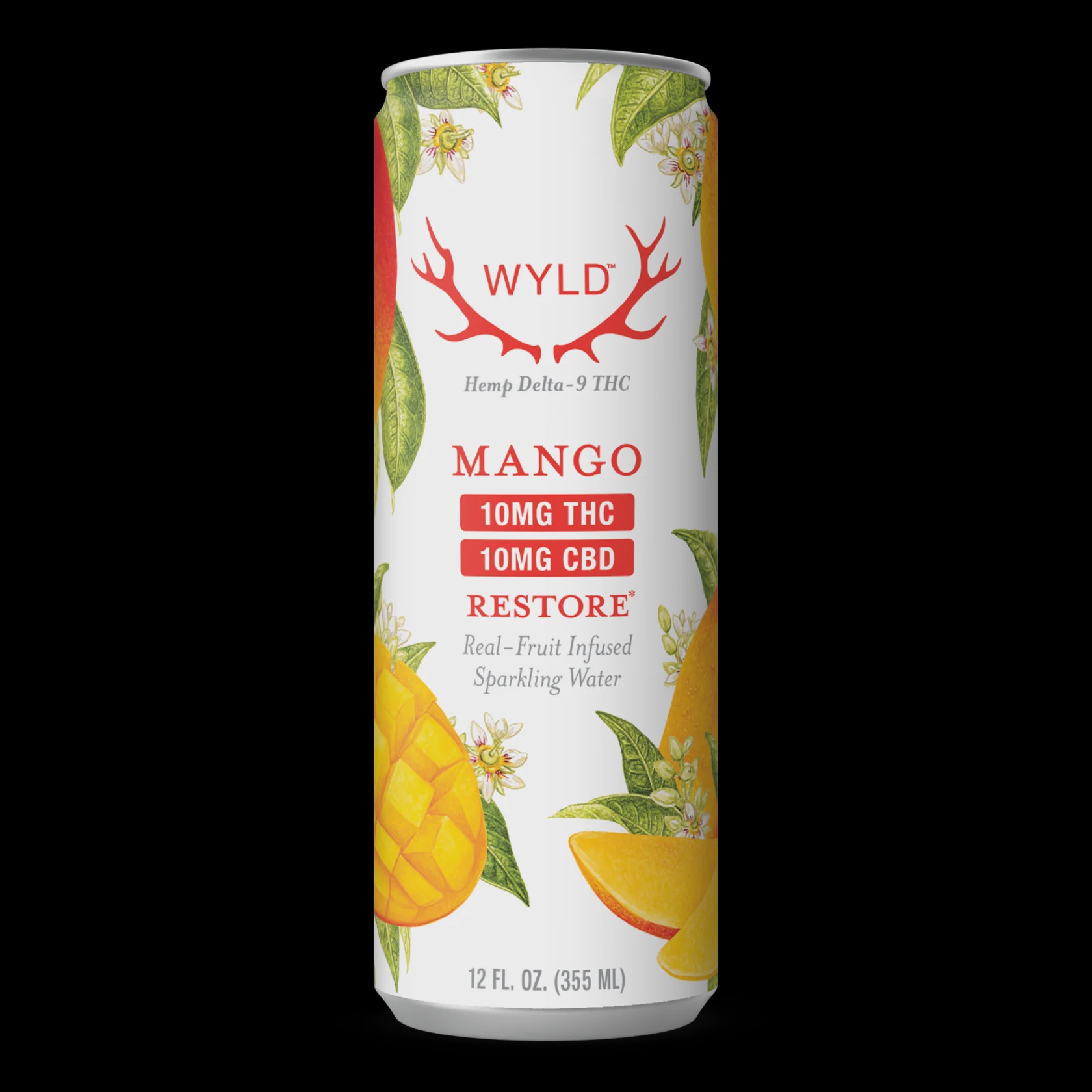 WYLD Mango Water 10 mg THC 10 mg CBD 12 oz can